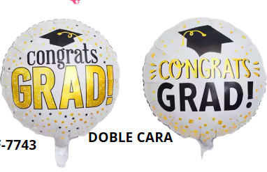 GLOBO GRADUACION BLANCO