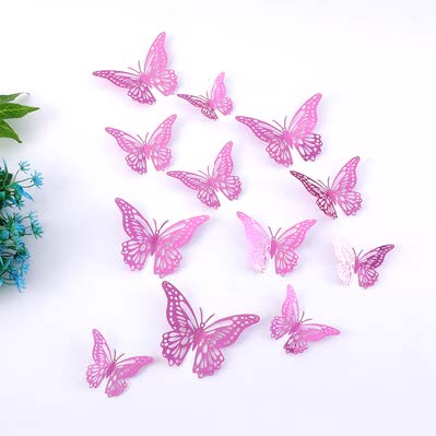 Mariposa - 12  por paquete rosa