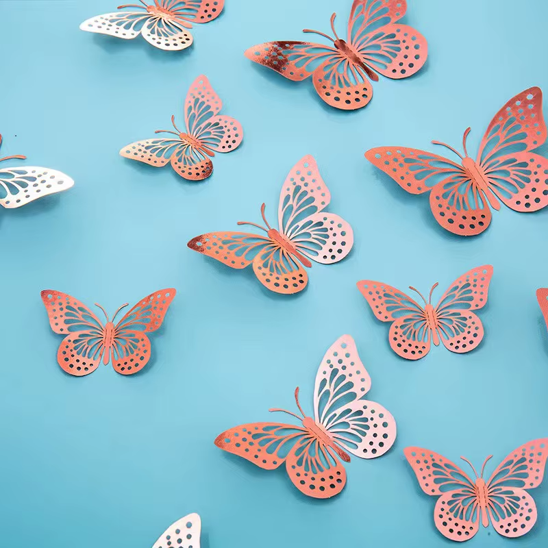 Mariposa- 12 por paquete rose gold