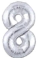 Globos Plateado Números de 16 pulgadas