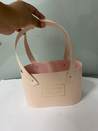 [TF-8644] CAJA P/FLORES TIPO CARTERA OVALADA ROSADA
