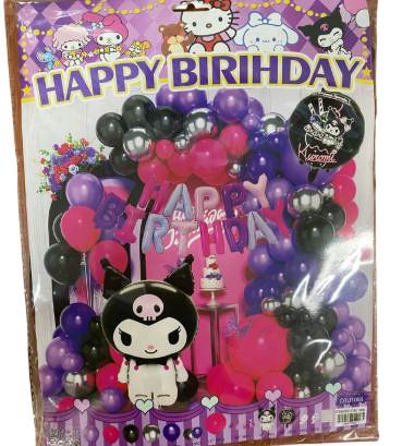 [O3U1066] BOUQUET GLOBOS KUROMIHAPPY BIRTHAY