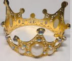 [O3V855] PAQ. MINI CORONAS C/PERLAS DORADO