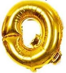 [LET001Q] GLOBO LETRA Q 16 PULGADAS DORADO