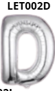 [LET002D] GLOBO LETRA D 16 PULGADAS PLATEADO