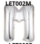 [LET002M] GLOBO LETRA M 16 PULGADAS PLATEADO