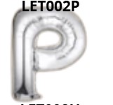 [LET002P] GLOBO LETRA P 16 PULGADAS PLATEADO