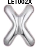 [LET002X] GLOBO LETRA X 16 PULGADAS PLATEADO
