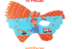 [FIOT00001FLI] Antifaces temáticos de cumpleaños 10 piezas