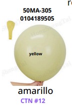 [50MA-305] Globos Pastel 50 piezas/bolsa 18"