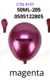 [50ML-205] Globos Metalicos 50 piezas/bolsa 12" MAGENTA