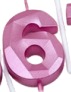 [FICND001-6] CANDELAS ROSADO DE NUMEROS 7cm