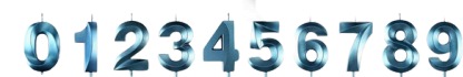 [FICND003-1] CANDELAS AZUL DE NUMEROS 7cm