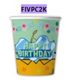 [FIVPC2K] Vasitos para Cumpleaños 10 piezas BOB ESPONJA