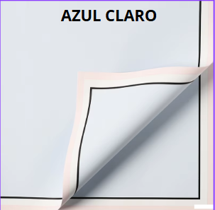 [MU-1335AZ] Papel coreano con borde 57X57CM 20 PLIEGOS AZUL CLARO