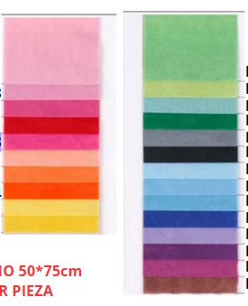 [MF1403] PAPEL CHINA 50x75cm 10 PIEZAS POR BOLSA