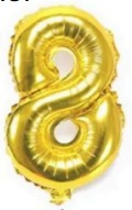 [N32-001G8] Globos Dorado Números de 32 pulgadas