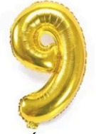 [N32-001G9] Globos Dorado Números de 32 pulgadas