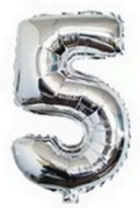 [N32-002P5] Globos Plateados Números de 32 pulgadas