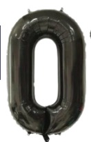 [N32-005N0] Globos Negro Números de 32 pulgadas