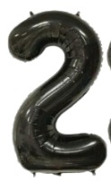 [N32-005N2] Globos Negro Números de 32 pulgadas