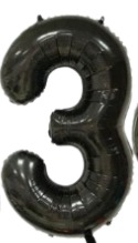 [N32-005N3] Globos Negro Números de 32 pulgadas