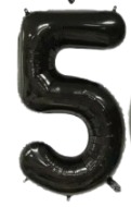 [N32-005N5] Globos Negro Números de 32 pulgadas
