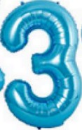[N32-007N3] Globos Azul Números de 32 pulgadas