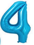 [N32-007N4] Globos Azul Números de 32 pulgadas