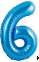 [n32-007N6] Globos Azul Números de 32 pulgadas