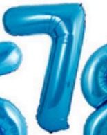 [N32-007N7] Globos Azul Números de 32 pulgadas