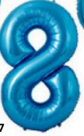 [N32-007N8] Globos Azul Números de 32 pulgadas
