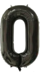 [N40-003N0] Globos Negro Números de 40 pulgadas