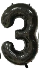 [N40-003N3] Globos Negro Números de 40 pulgadas
