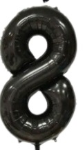 [N40-003N8] Globos Negro Números de 40 pulgadas