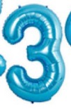 [N40-005N3] Globos Azul Números de 40 pulgadas