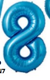 [N40-005N8] Globos Azul Números de 40 pulgadas