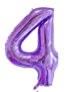 [N40-010N4] Globos Morado Números de 40 pulgadas