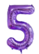 [N40-010N5] Globos Morado Números de 40 pulgadas