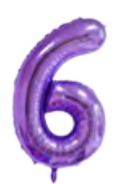 [N40-010N6] Globos Morado Números de 40 pulgadas