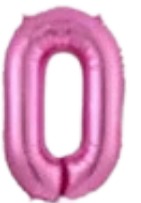[NU-0010R0] Globos Rosado Números de 16 pulgadas
