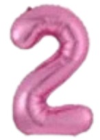 [NU-0010R2] Globos Rosado Números de 16 pulgadas