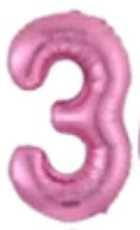 [NU-0010R3] Globos Rosado Números de 16 pulgadas
