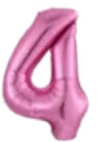 [NU-0010R4] Globos Rosado Números de 16 pulgadas