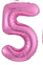 [NU-0010R5] Globos Rosado Números de 16 pulgadas