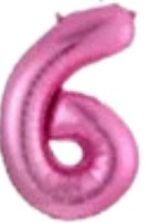 [NU-0010R6] Globos Rosado Números de 16 pulgadas
