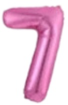 [NU-0010R7] Globos Rosado Números de 16 pulgadas