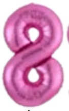 [NU-0010R8] Globos Rosado Números de 16 pulgadas