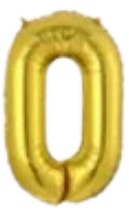 [NU-001G0] Globos Dorado Números de 16 pulgadas