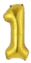 [NU-001G1] Globos Dorado Números de 16 pulgadas